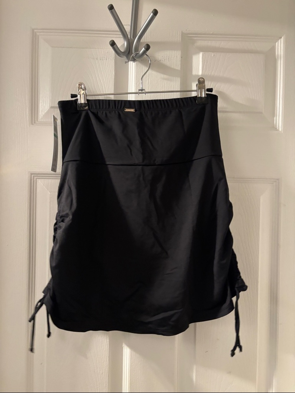 Anne Cole Black High Waisted Swim Skirt with Side Ties - Picture 4 of 4